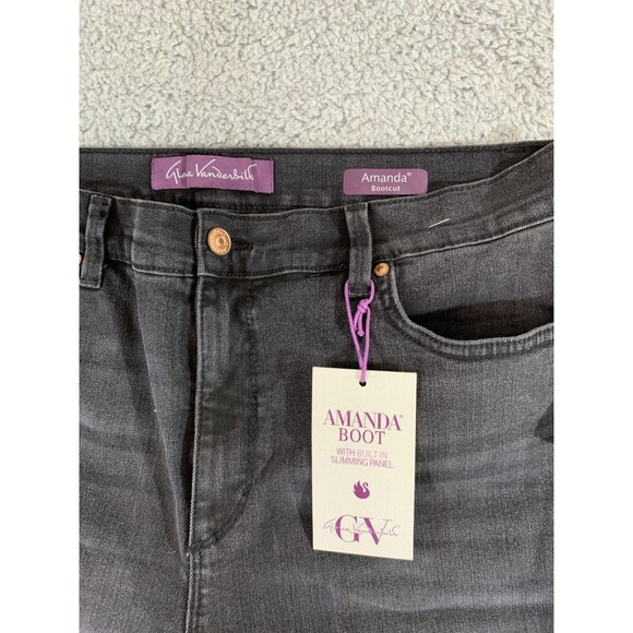 Gloria Vanderbilt Amanda Bootcut Slimming Panel Jeans Rockville Size 14P Pockets - Picture 2 of 11